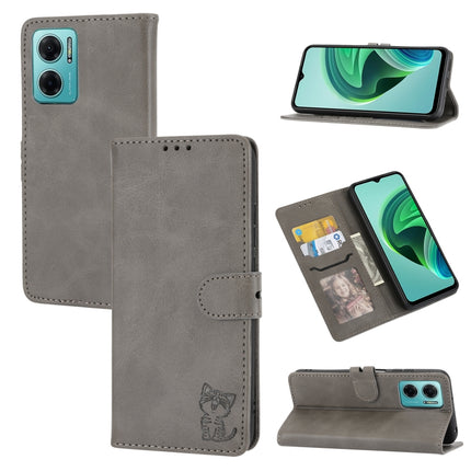 Embossed Happy Cat Pattern Leather Phone Case, For Sony Xperia 1 IV, For Sony Xperia 10 IV, For Xiaomi Redmi Note 11E