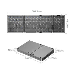 B089T Foldable Bluetooth Keyboard Rechargeable with Touchpad, B089T(Grey), B089T  (Silver), B089T (Black)