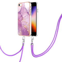 Electroplating Marble Pattern TPU Phone Case with Lanyard