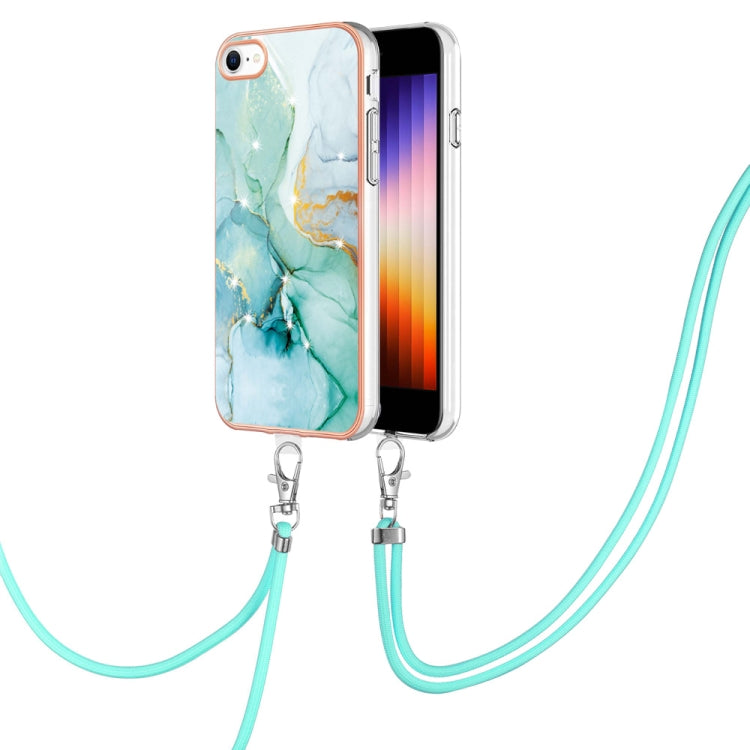 Electroplating Marble Pattern TPU Phone Case with Lanyard