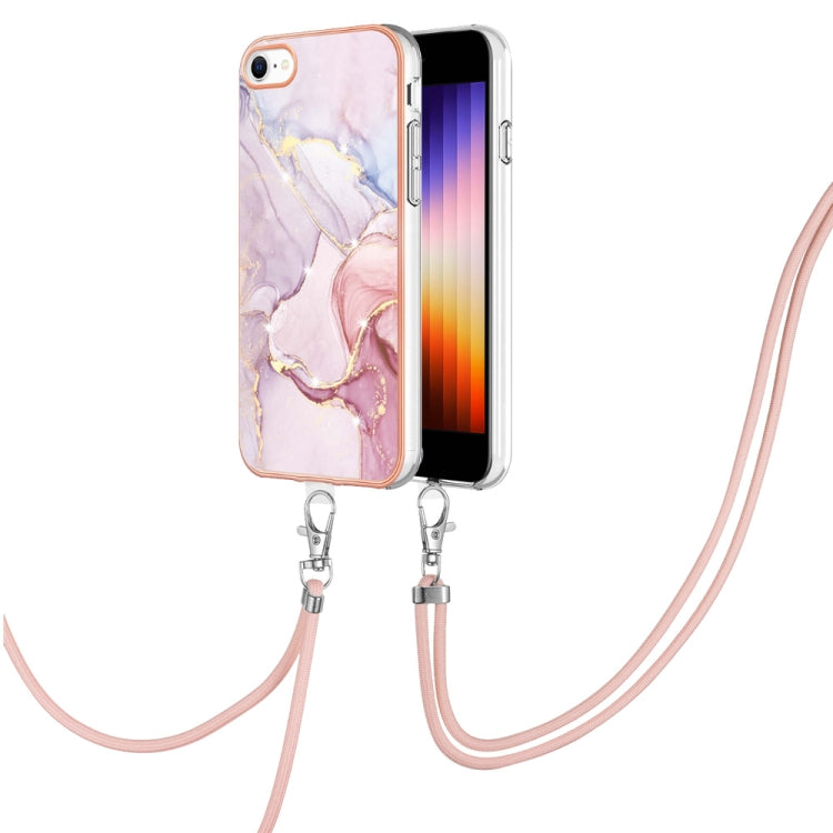 Electroplating Marble Pattern TPU Phone Case with Lanyard