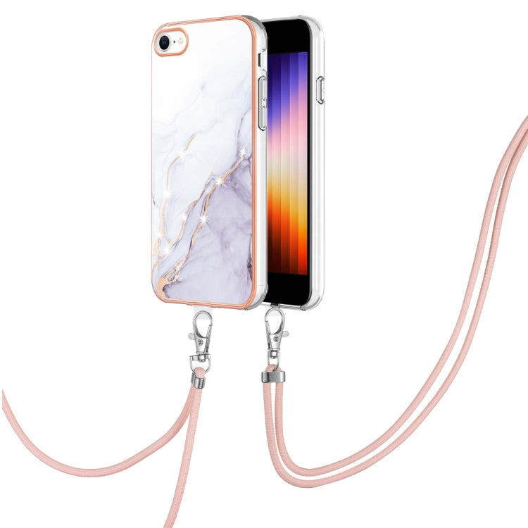 Electroplating Marble Pattern TPU Phone Case with Lanyard