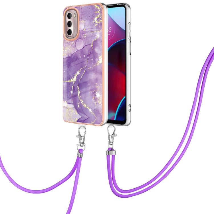 Electroplating Marble Pattern TPU Phone Case with Lanyard