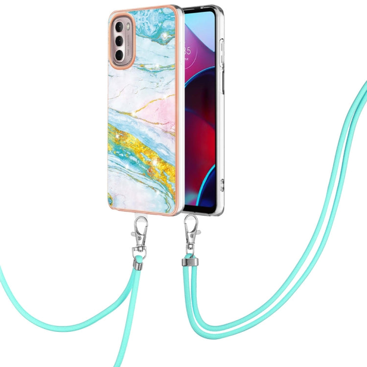Electroplating Marble Pattern TPU Phone Case with Lanyard