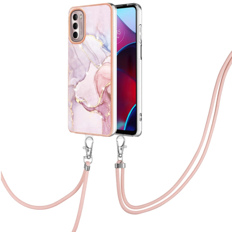 Electroplating Marble Pattern TPU Phone Case with Lanyard