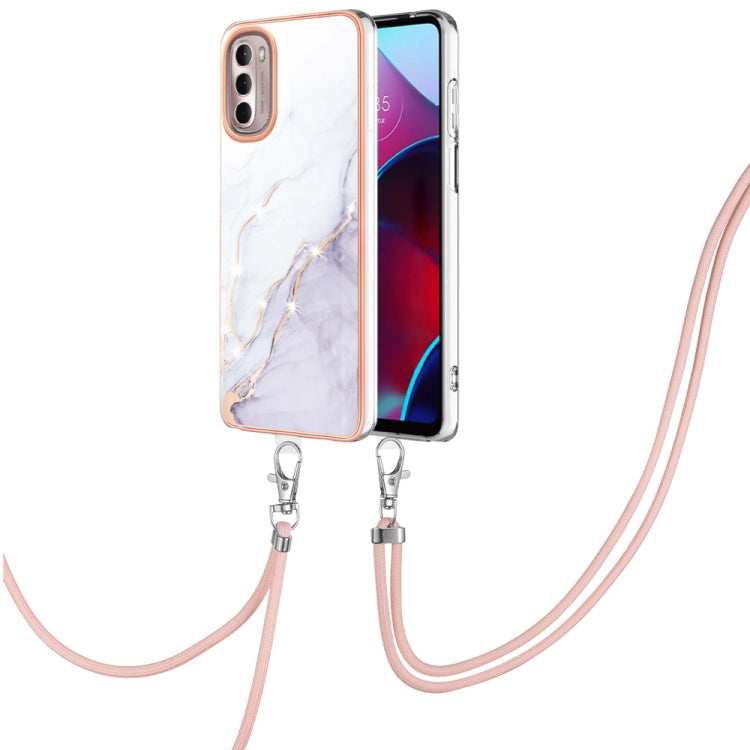 Electroplating Marble Pattern TPU Phone Case with Lanyard