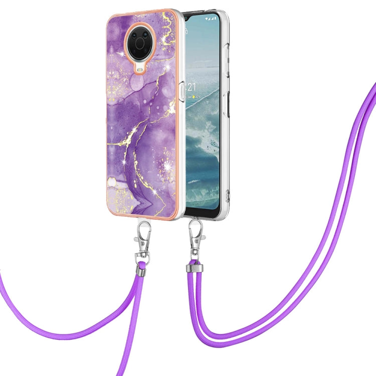 Electroplating Marble Pattern TPU Phone Case with Lanyard