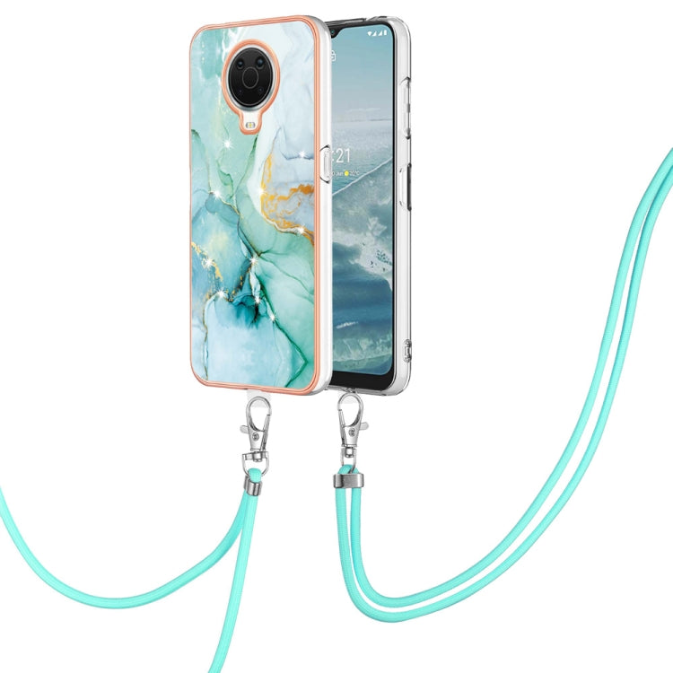 Electroplating Marble Pattern TPU Phone Case with Lanyard