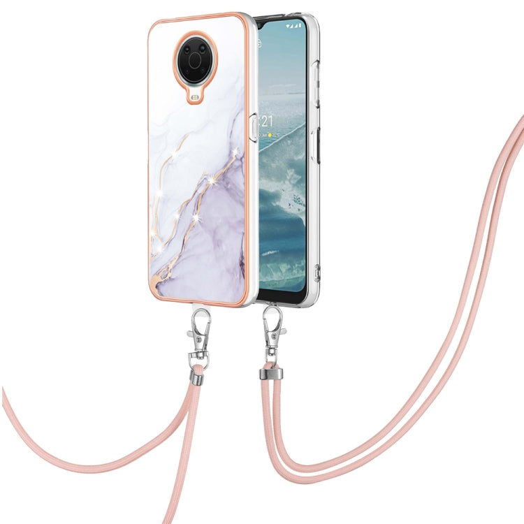 Electroplating Marble Pattern TPU Phone Case with Lanyard