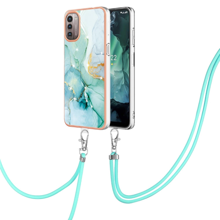 Electroplating Marble Pattern TPU Phone Case with Lanyard