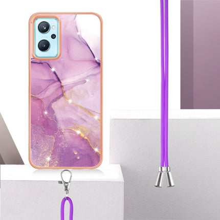 Electroplating Marble Pattern TPU Phone Case with Lanyard