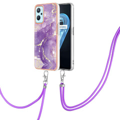 Electroplating Marble Pattern TPU Phone Case with Lanyard, For Samsung Galaxy A13 4G, For OPPO Realme 9 Pro+ 5G, For OPPO Realme 9 Pro 5G, For OPPO Realme 9i / A36 / A96 4G