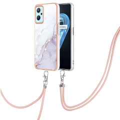 Electroplating Marble Pattern TPU Phone Case with Lanyard, For Samsung Galaxy A13 4G, For OPPO Realme 9 Pro+ 5G, For OPPO Realme 9 Pro 5G, For OPPO Realme 9i / A36 / A96 4G