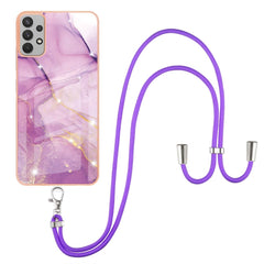 Electroplating Marble Pattern TPU Phone Case with Lanyard, For Samsung Galaxy A13 4G, For OPPO Realme 9 Pro+ 5G, For OPPO Realme 9 Pro 5G, For OPPO Realme 9i / A36 / A96 4G