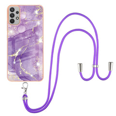 Electroplating Marble Pattern TPU Phone Case with Lanyard, For Samsung Galaxy A13 4G, For OPPO Realme 9 Pro+ 5G, For OPPO Realme 9 Pro 5G, For OPPO Realme 9i / A36 / A96 4G