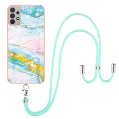 Electroplating Marble Pattern TPU Phone Case with Lanyard, For Samsung Galaxy A13 4G, For OPPO Realme 9 Pro+ 5G, For OPPO Realme 9 Pro 5G, For OPPO Realme 9i / A36 / A96 4G