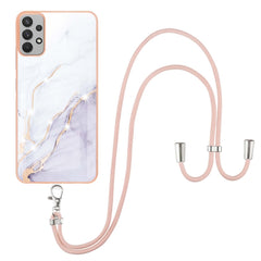 Electroplating Marble Pattern TPU Phone Case with Lanyard, For Samsung Galaxy A13 4G, For OPPO Realme 9 Pro+ 5G, For OPPO Realme 9 Pro 5G, For OPPO Realme 9i / A36 / A96 4G