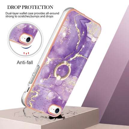 Electroplating Marble Pattern TPU Phone Case with Ring
