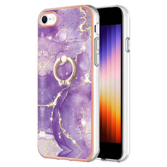 Electroplating Marble Pattern TPU Phone Case with Ring, For iPhone SE 2022 / SE 2020 / 8 / 7, For Motorola Moto G Stylus 2022, For Nokia G20 / G10, For Nokia G21 / G11, For Xiaomi 11T / 11T Pro