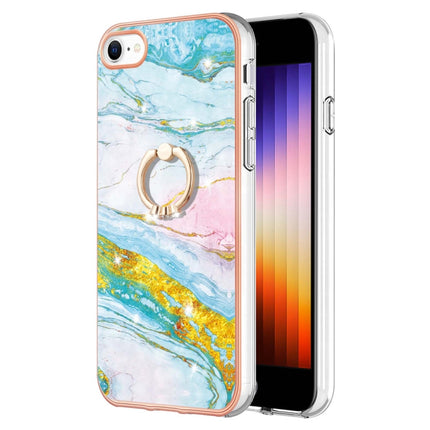 Electroplating Marble Pattern TPU Phone Case with Ring