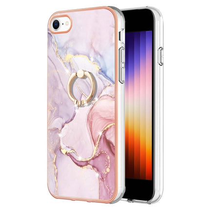 Electroplating Marble Pattern TPU Phone Case with Ring