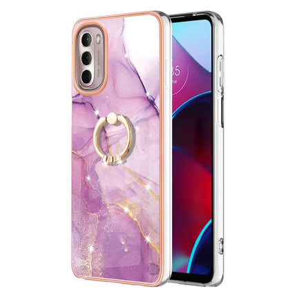 Electroplating Marble Pattern TPU Phone Case with Ring