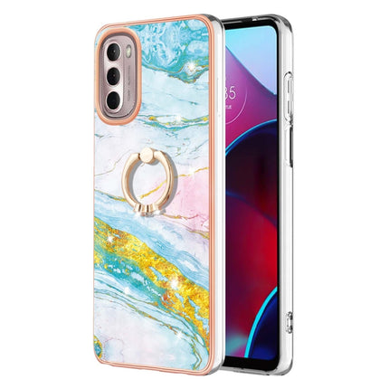 Electroplating Marble Pattern TPU Phone Case with Ring