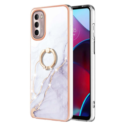 Electroplating Marble Pattern TPU Phone Case with Ring