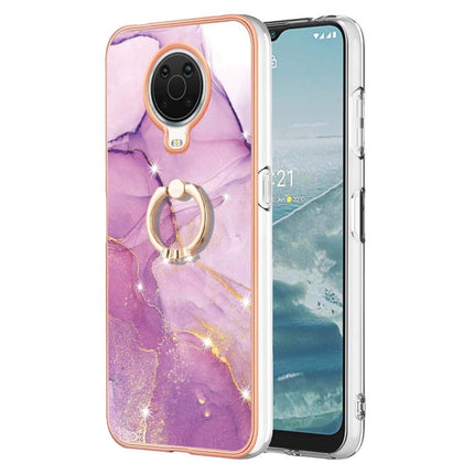 Electroplating Marble Pattern TPU Phone Case with Ring
