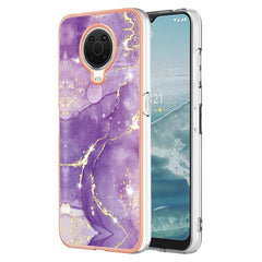 Electroplating Marble Pattern TPU Phone Case with Ring, For iPhone SE 2022 / SE 2020 / 8 / 7, For Motorola Moto G Stylus 2022, For Nokia G20 / G10, For Nokia G21 / G11, For Xiaomi 11T / 11T Pro