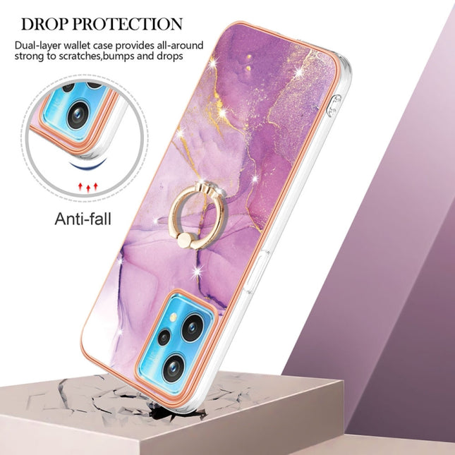 Electroplating Marble Pattern TPU Phone Case with Ring, For Samsung Galaxy A13 4G, For OPPO Realme 9 Pro 5G, For OPPO Realme 9i / A36 / A96 4G