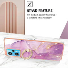 Electroplating Marble Pattern TPU Phone Case with Ring