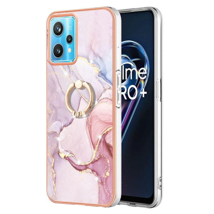Electroplating Marble Pattern TPU Phone Case with Ring