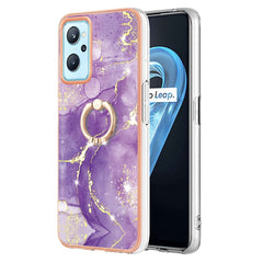 Electroplating Marble Pattern TPU Phone Case with Ring, For OPPO Realme 9i / A36 / A96 4G