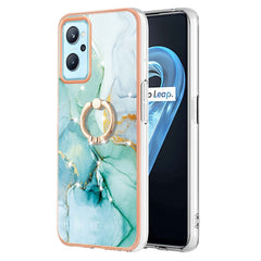 Electroplating Marble Pattern TPU Phone Case with Ring, For OPPO Realme 9i / A36 / A96 4G