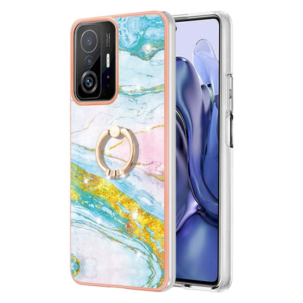 Funda de teléfono de TPU con patrón de mármol galvanizado con anillo, para Xiaomi Redmi 10, para Samsung Galaxy A23 5G / 4G, para Samsung Galaxy A13 4G, para OPPO Realme 9 Pro+ 5G, para OPPO Realme 9 Pro 5G
