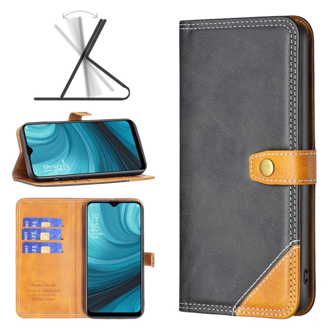 Color Matching Double Sewing Thread Leather Phone Case, For OPPO A15, For OPPO A16, For OPPO A72 / A52 / A92, For OPPO A74 4G