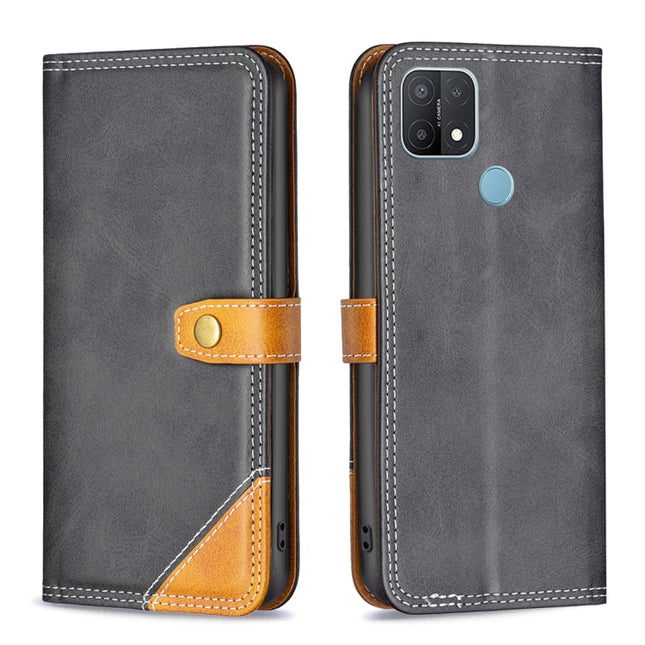 Color Matching Double Sewing Thread Leather Phone Case, For OPPO A15, For OPPO A16, For OPPO A72 / A52 / A92, For OPPO A74 4G