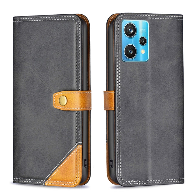 Color Matching Double Sewing Thread Leather Phone Case, For OPPO Realme 9 Pro+, For OPPO Realme 9 Pro, For OPPO Realme C12, For OPPO Realme C21 / C20