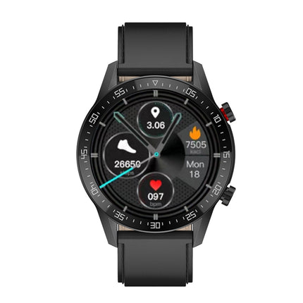 SK7Plus 1.28 inch IPS Screen Leather Strap Smart Watch, Support Bluetooth Call/Sleep Monitoring, Leather Strap (Black), Leather Strap (Brown)