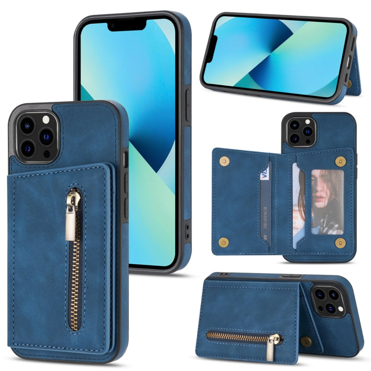 Zipper Card Holder Phone Case, For iPhone 13 mini, For iPhone 13, For iPhone 13 Pro, For iPhone 13 Pro Max
