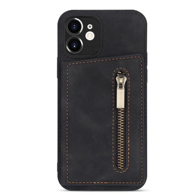 Zipper Card Holder Phone Case, For iPhone 12, For iPhone 12 Pro Max, For iPhone 11, For iPhone 11 Pro