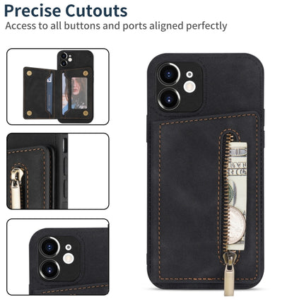 Zipper Card Holder Phone Case, For iPhone 12, For iPhone 12 Pro Max, For iPhone 11, For iPhone 11 Pro