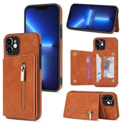 Zipper Card Holder Phone Case, For iPhone 12, For iPhone 12 Pro Max, For iPhone 11, For iPhone 11 Pro