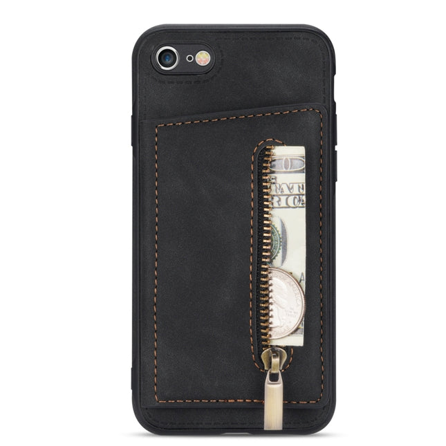 Zipper Card Holder Phone Case, For iPhone SE 2022 / 2020 / 8 / 7, For iPhone 8 Plus / 7 Plus, For iPhone 12 Pro, For iPhone 12 mini