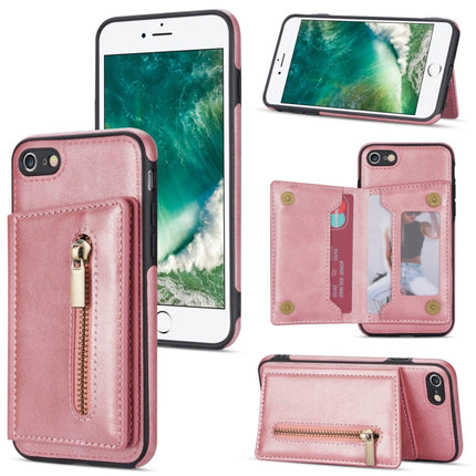 Zipper Card Holder Phone Case, For iPhone SE 2022 / 2020 / 8 / 7, For iPhone 8 Plus / 7 Plus, For iPhone 12 Pro, For iPhone 12 mini