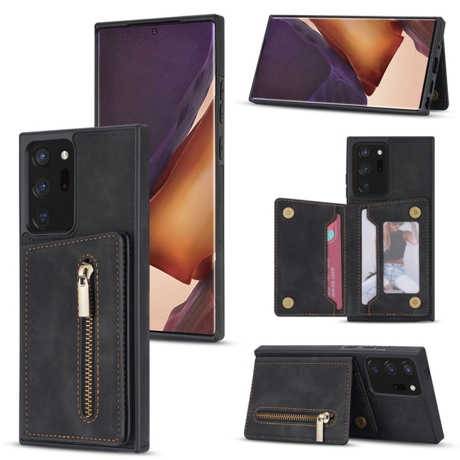 Zipper Card Holder Phone Case, For Samsung Galaxy Note20, For Samsung Galaxy Note20 Ultra, For Samsung Galaxy S20, For Samsung Galaxy S20+