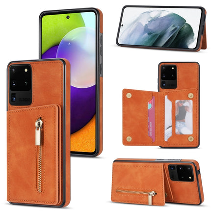 Zipper Card Holder Phone Case, For Samsung Galaxy S20 FE, For Samsung Galaxy S20 Ultra, For Samsung Galaxy S21 Ultra 5G, For Samsung Galaxy S21+ 5G