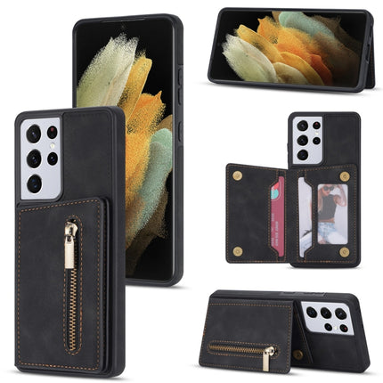 Zipper Card Holder Phone Case, For Samsung Galaxy S20 FE, For Samsung Galaxy S20 Ultra, For Samsung Galaxy S21 Ultra 5G, For Samsung Galaxy S21+ 5G