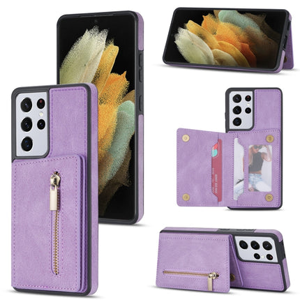 Zipper Card Holder Phone Case, For Samsung Galaxy S20 FE, For Samsung Galaxy S20 Ultra, For Samsung Galaxy S21 Ultra 5G, For Samsung Galaxy S21+ 5G